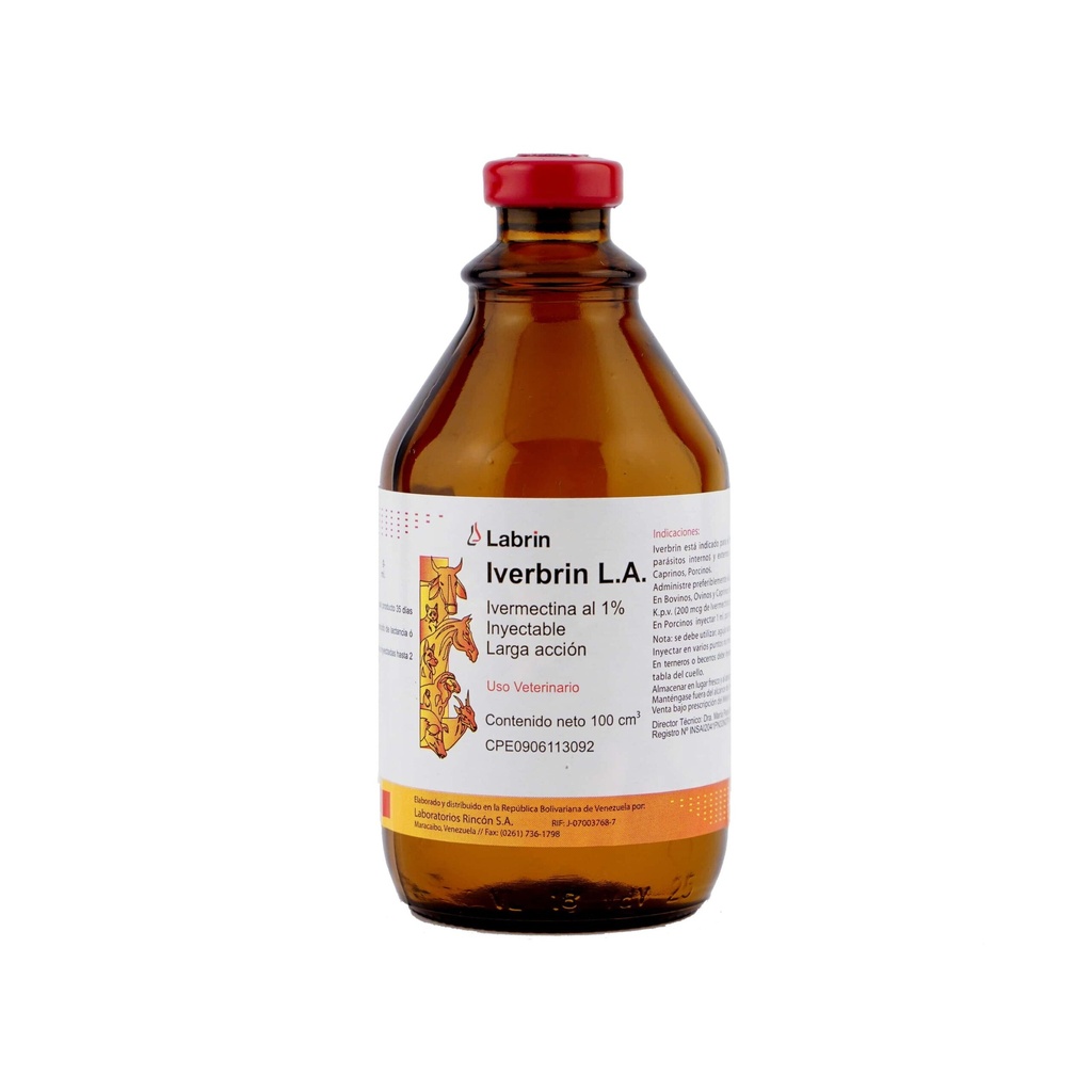 IVERBRIN L.A. LABRIN 100ML UND (IVERMECTINA 1%)