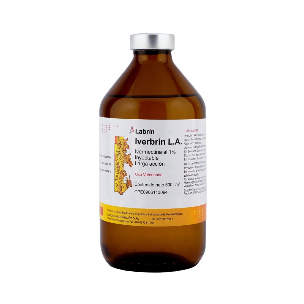 IVERBRIN L.A. LABRIN 500ML UND (IVERMECTINA 1%)