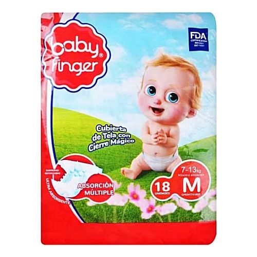 PAÑAL BABY FINGER TALLA M UND PAQ18