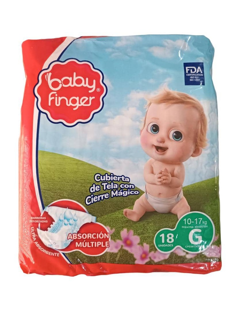 PAÑAL BABY FINGER TALLA G UND PAQ18