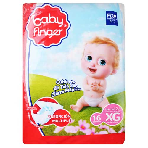 PAÑAL BABY FINGER TALLA XG PAQ16