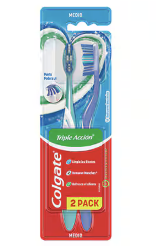 CEPILLO DENTAL COLGATE TRIPLE ACCION PAQUETE 2 UND