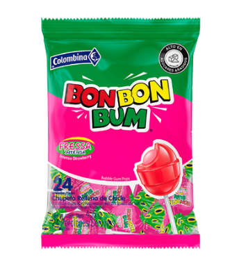 CHUPETAS BOM BOM BUM ROJO INT 1X24