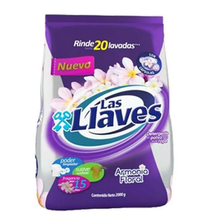 DETERGENTE LAS LLAVES FLORAL LIMPIEZA ACTIVA  400GR 