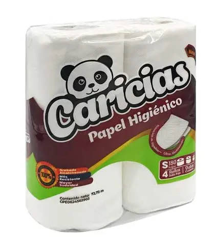 PAPEL HIGIENICO CARICIAS ROJO 180H 1X4