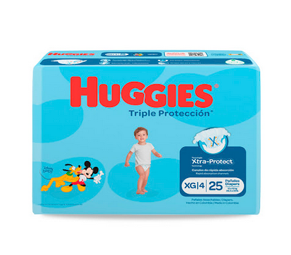 HUGGIES PAÑAL TRIPLE PROTECCION TALLA XG DISPLAY X25 UNID
