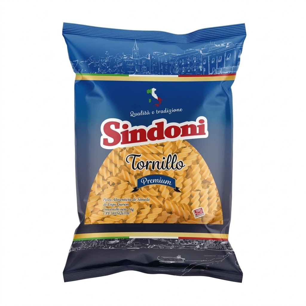 PASTA CORTA SINDONI PREMIUN TORNILLO 1Kg UND