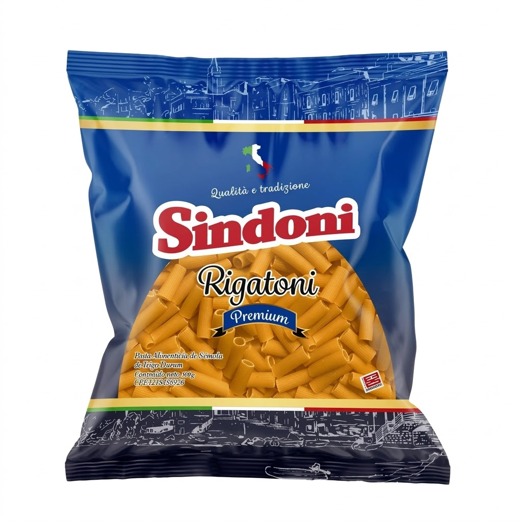 PASTA CORTA SINDONI PREMIUN RIGATONI 500gr UND