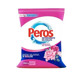 PEROS DETERGENTE EN POLVO ROSAS 900GR