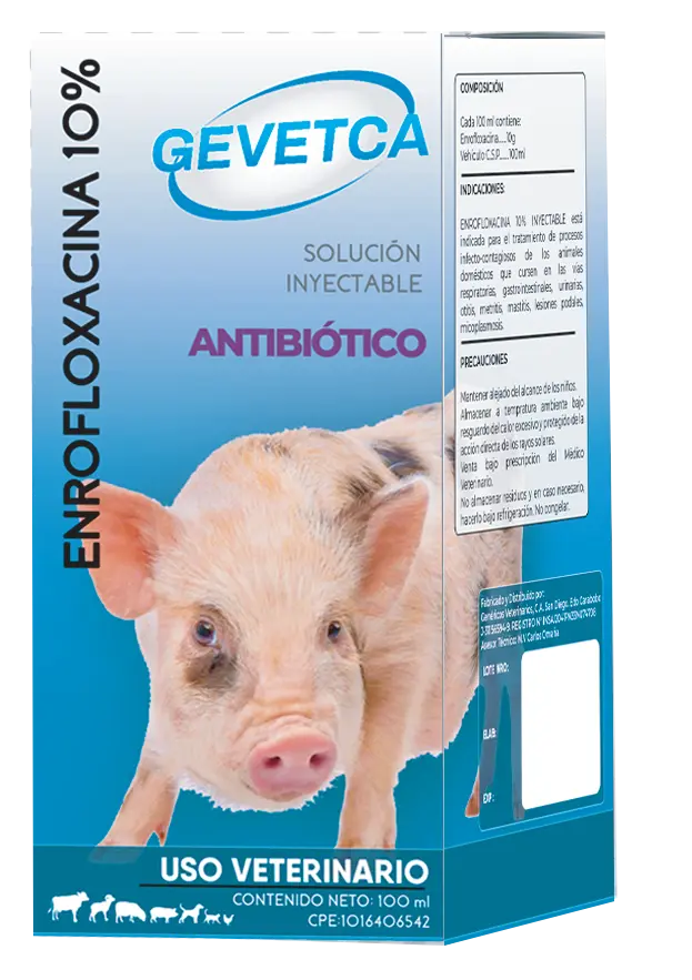 ENROFLOXACINA 10% 100ML GEVETCA