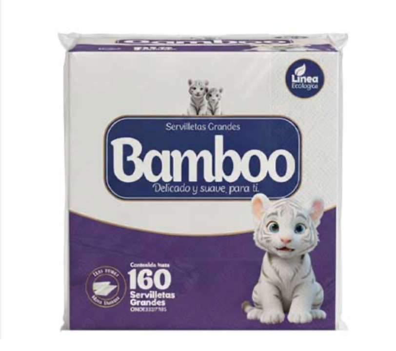 SERVILLETAS GRANDE BAMBOO MORADO 160H UND
