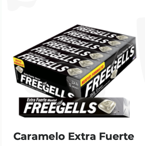 CARAMELO FREEGELLS EXTRA FUERTE DISPLAY X12