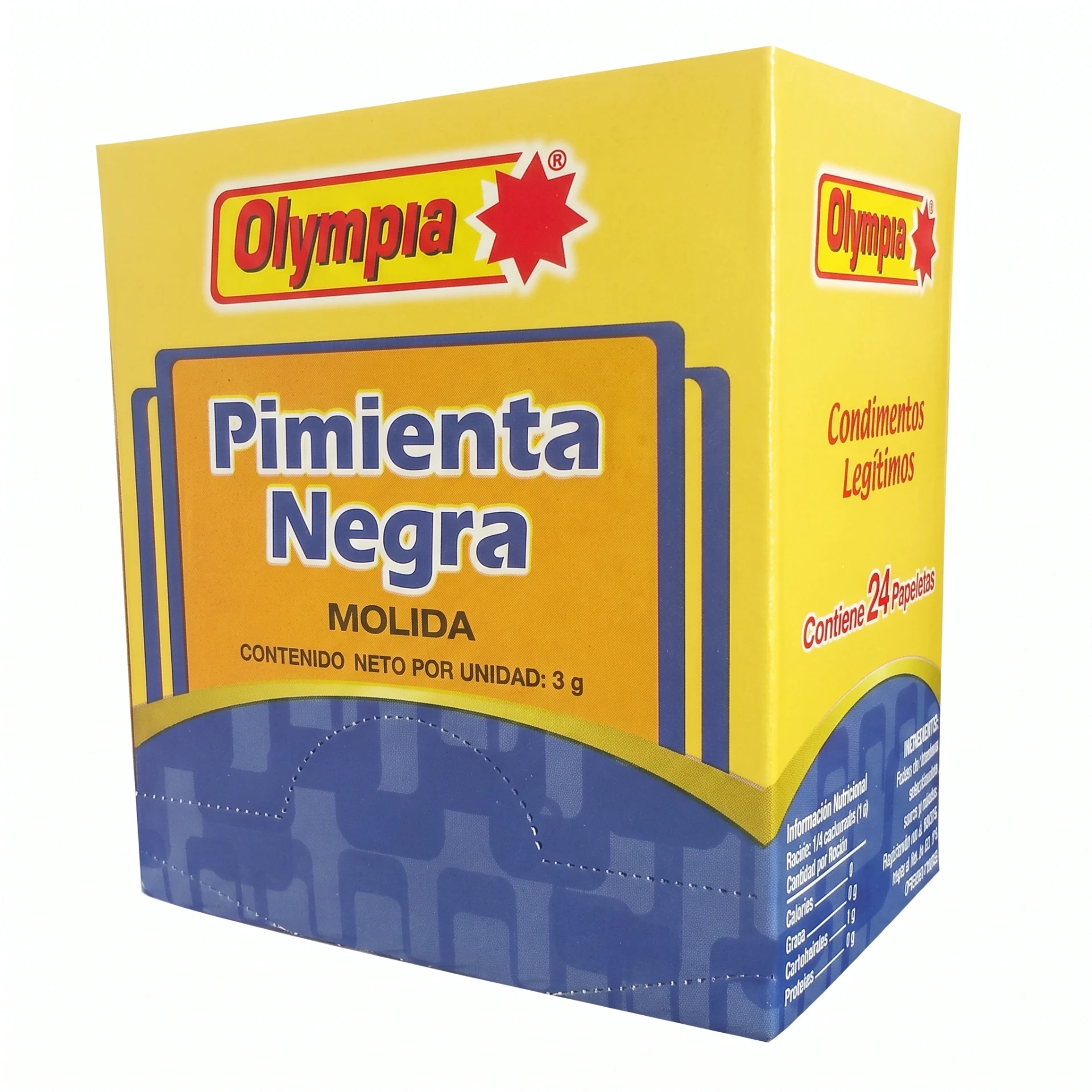 PIMIENTA MOLIDA OLYMPIA 3gr CAJITA X 24UND
