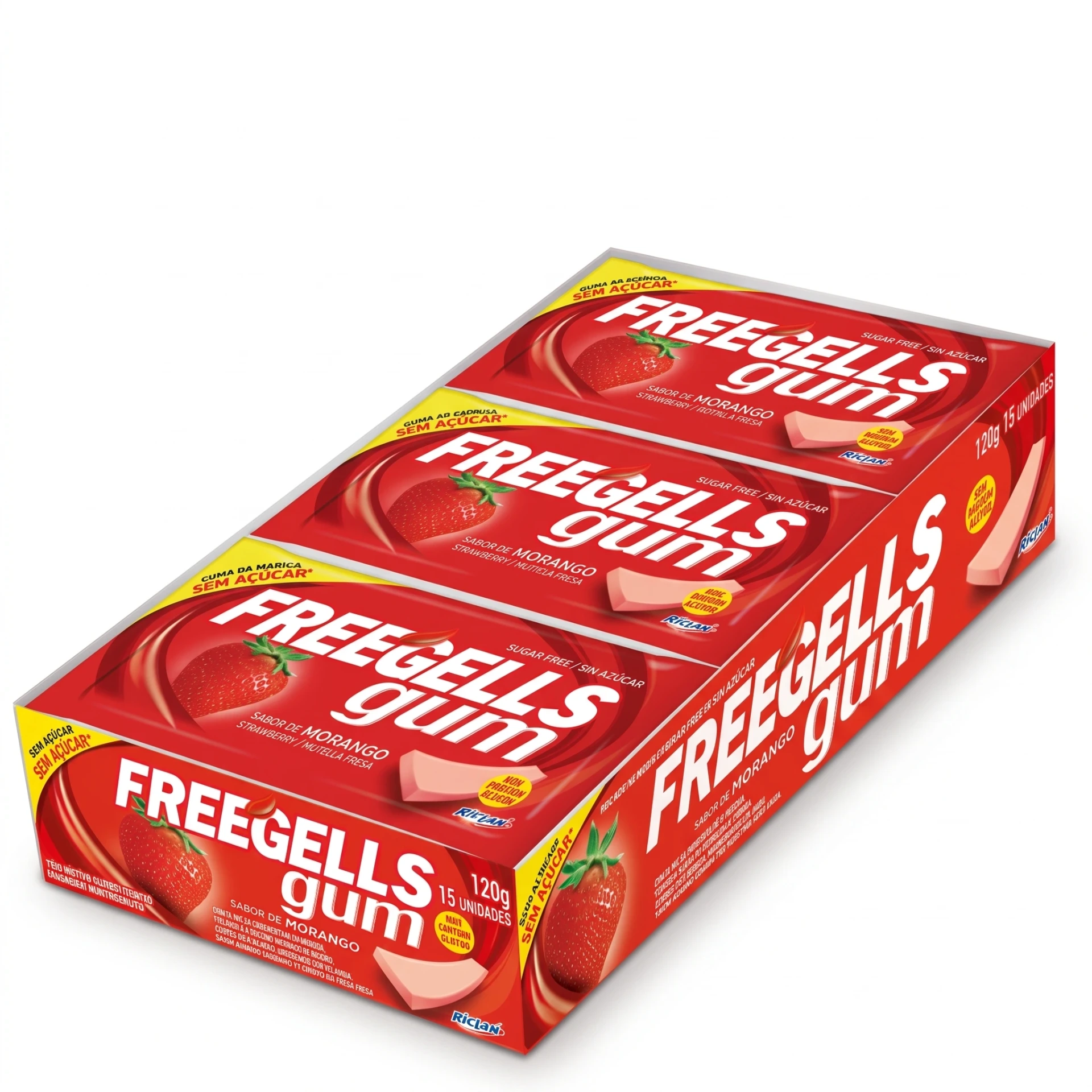 CHICLE FREEGELLS FRESA 12D X 15U