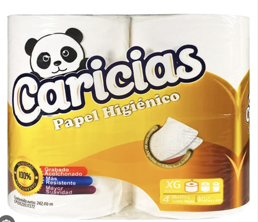 [729] PAPEL HIGIENICO CARICIAS 600H 1X4