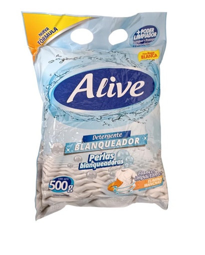[201] JABON POLVO ALIVE BLANCO PERLA 500gr UND