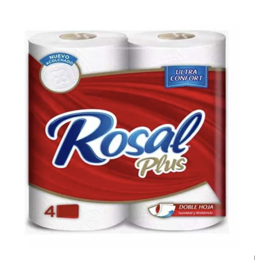 [726] PAPEL HIGIENICO ROSAL PLUS ROJO 180H 1X4