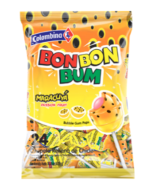 [588E] CHUPETAS BOM BOM BUM MARACUYA 1X24