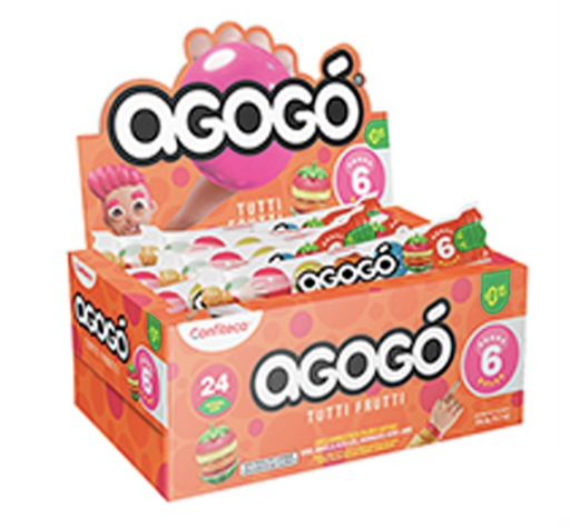 [754] CHICLE DE BOLA TUTTI FRUTTI AGOGO X24UND CAJA