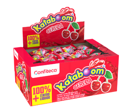 [755] CHICLE KATABOOM CEREZA CENTRO LIQ X60 CAJA