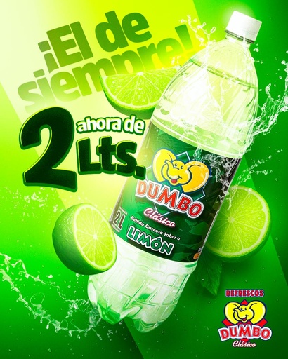 [821] REFRESCO DUMBO LIMON 2LIT UND