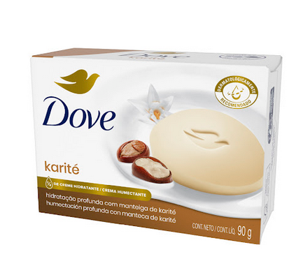 [884] JABON DE BAÑO DOVE JABON KAR Y VAINILLA X90G 
