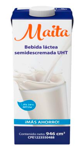 [206] BEBIDA LACTEA MAITA SEMIDESCREMADA 946cc UND