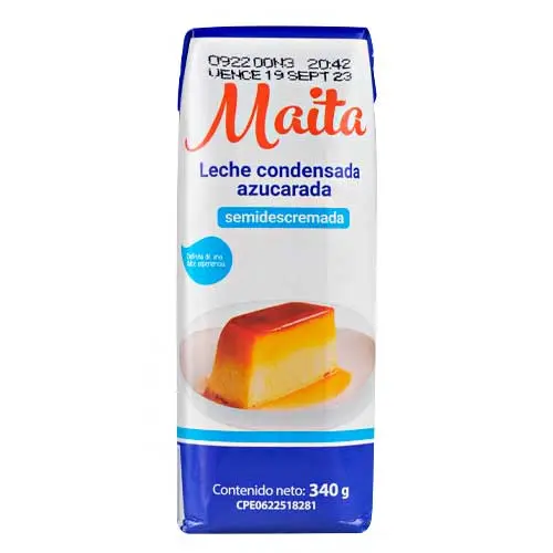 [406] LECHE CONDENSADA SEMIDESCREMADA MAITA 340gr UND 
