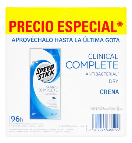 [637] DESODORANTE SPEED STICK CLINICAL DRY 20X9G   