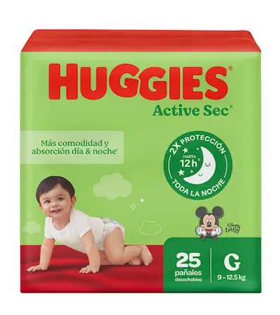 [582] HUGGIES PAÑAL ACTVE SEC TALLA G X25UND 