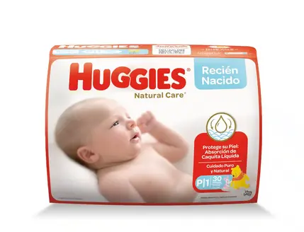 HUGGIES PAÑAL NATURAL CARE TALLA P X30UND 