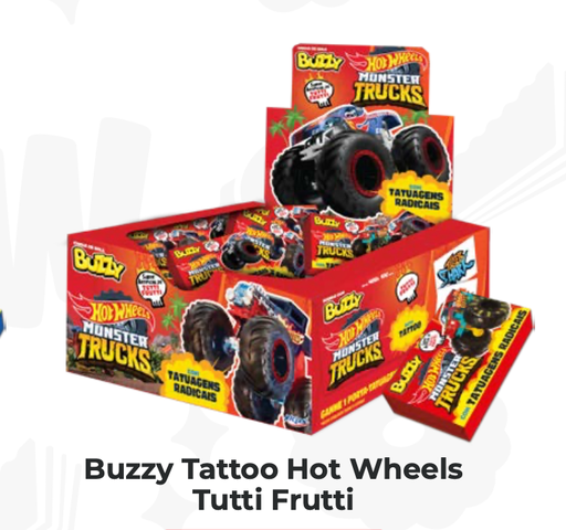 BUZZY TATTOO HOT WHEELS TUTTI-FRUTTI DISPLAY X90